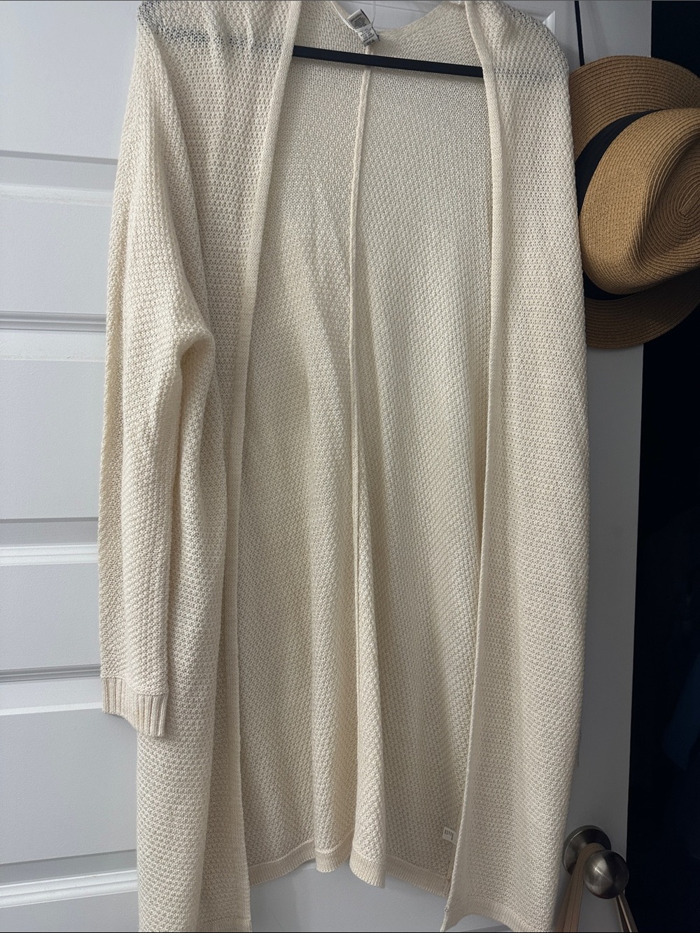 American Rag Ivory Hooded Open-Front Knit Cardigan